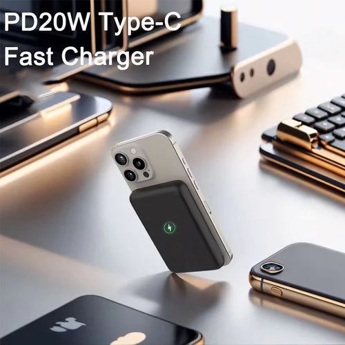 Magnetic Wireless Power Bank – 10000mAh 15W Fast Charger for iPhone 12–17